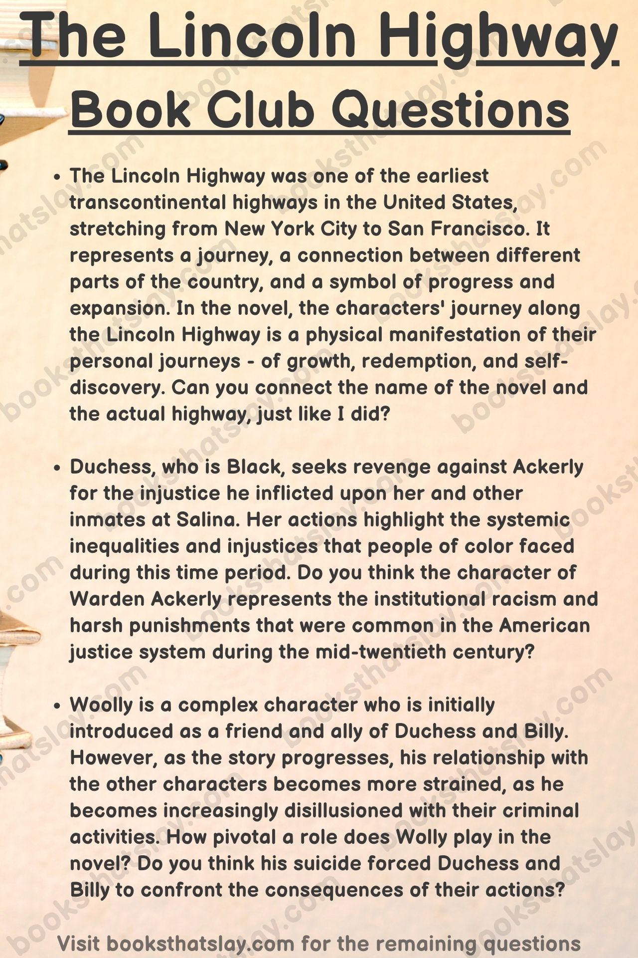 book review questions for the lincoln highway