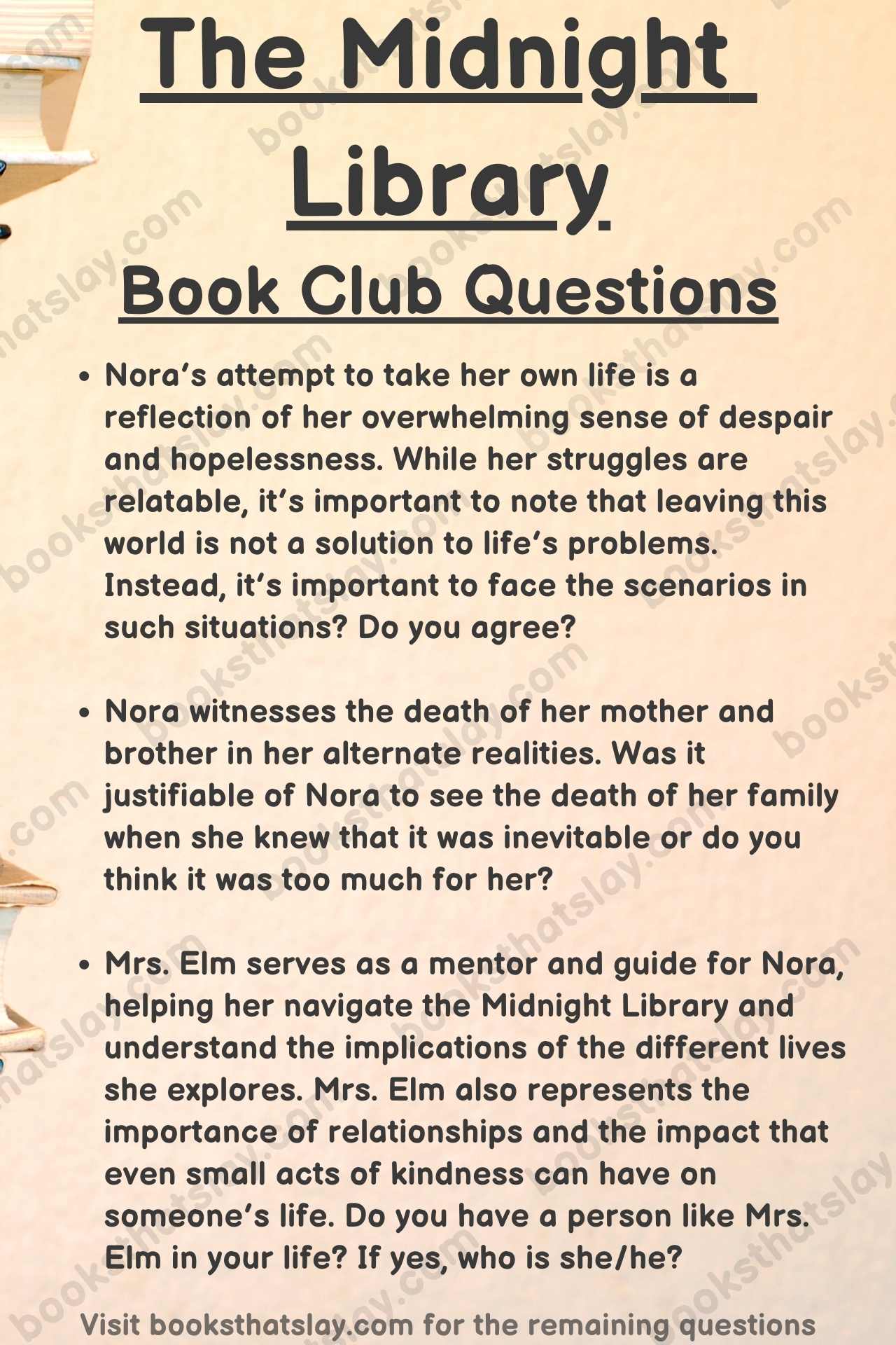 The Midnight Library Book Club Questions
