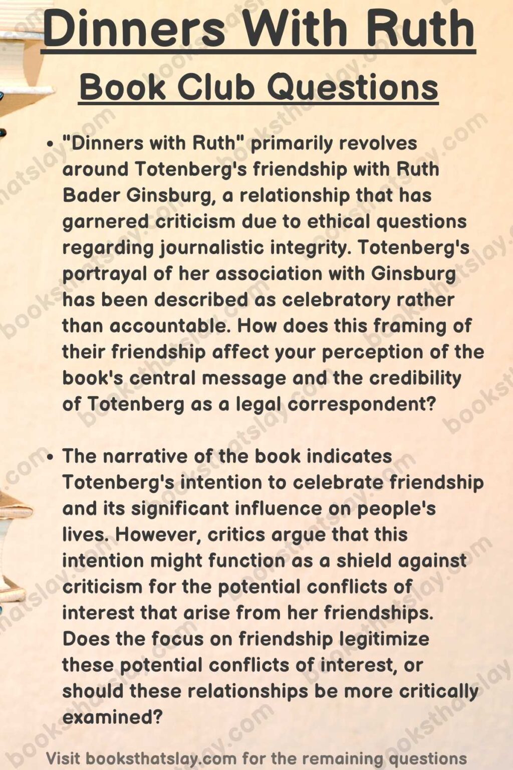 15 Dinners With Ruth Book Club Questions For Discussion   Dinners With Ruth Book Club Questions Infographic 1024x1536 