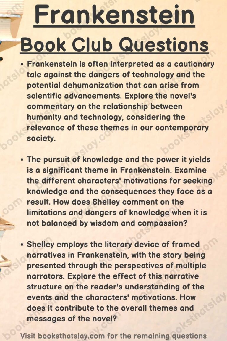 15 Frankenstein Book Club Questions For Discussion