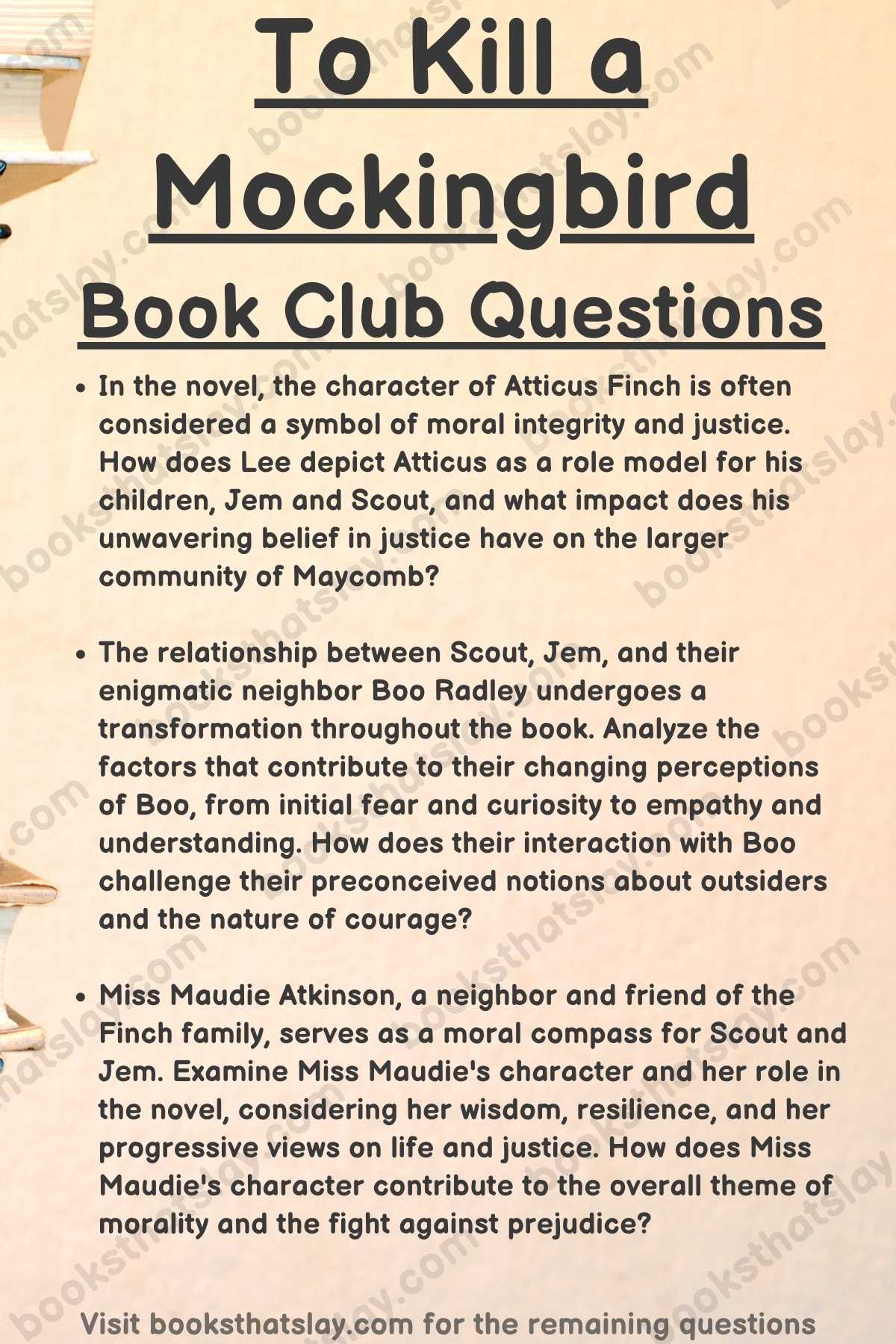To Kill a Mockingbird Book Club Questions
