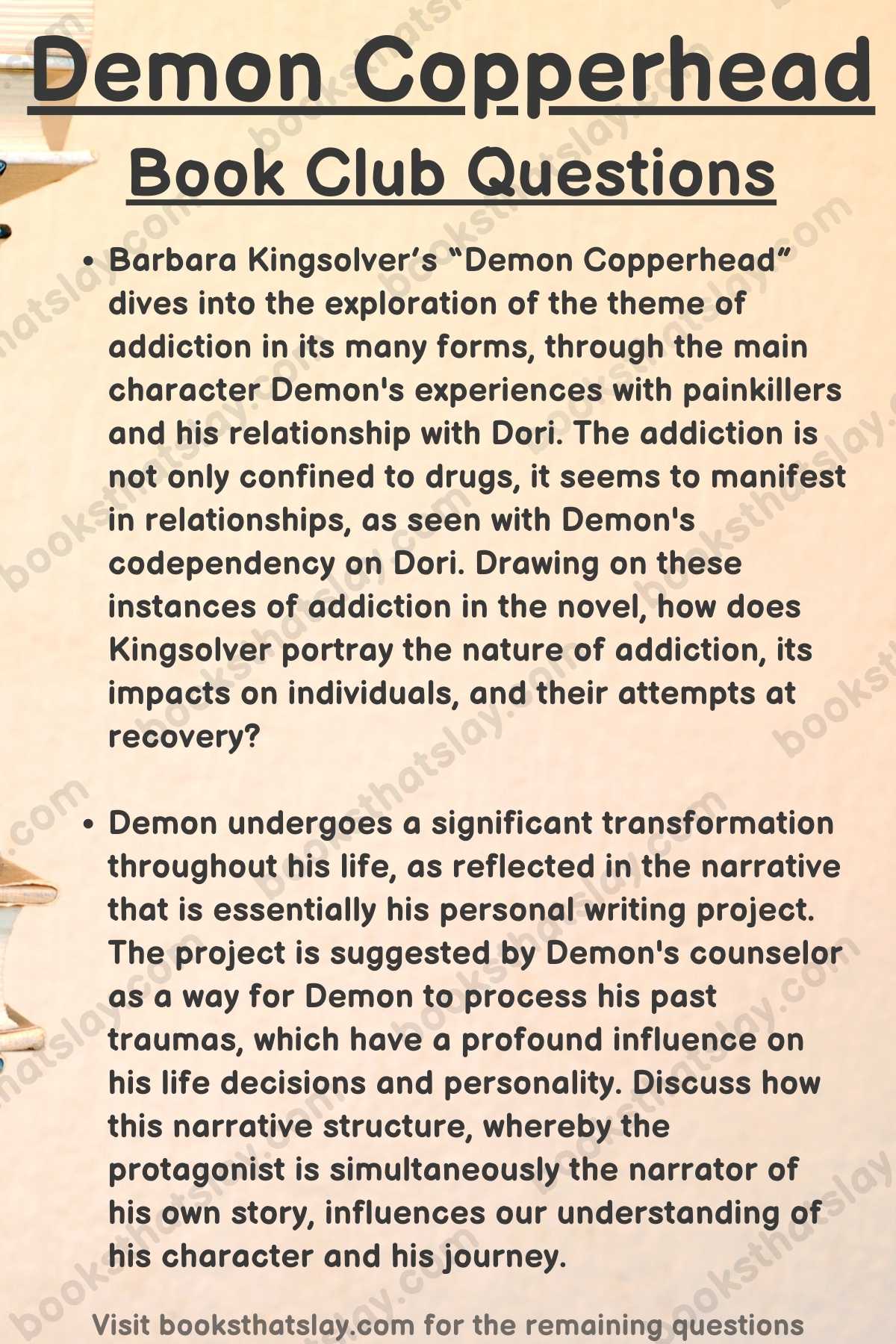 Demon Copperhead Book Club Questions Infographic