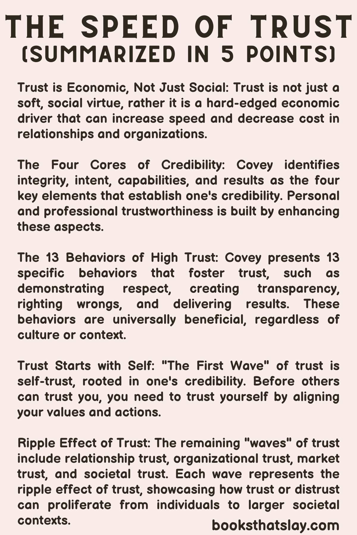 the speed of trust book summary