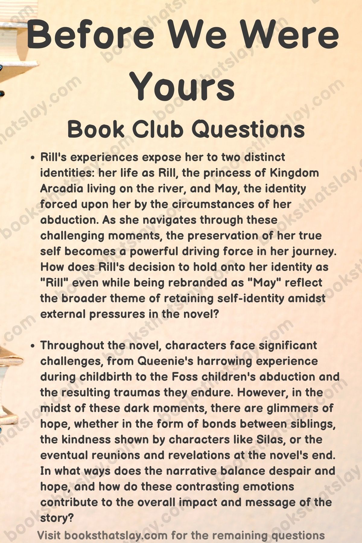 Before We Were Yours Book Club Questions