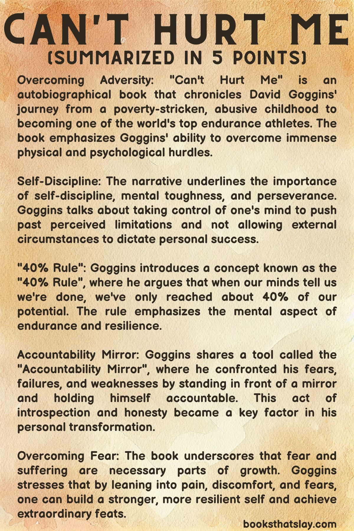 Book Summary - Can't Hurt Me (David Goggins)