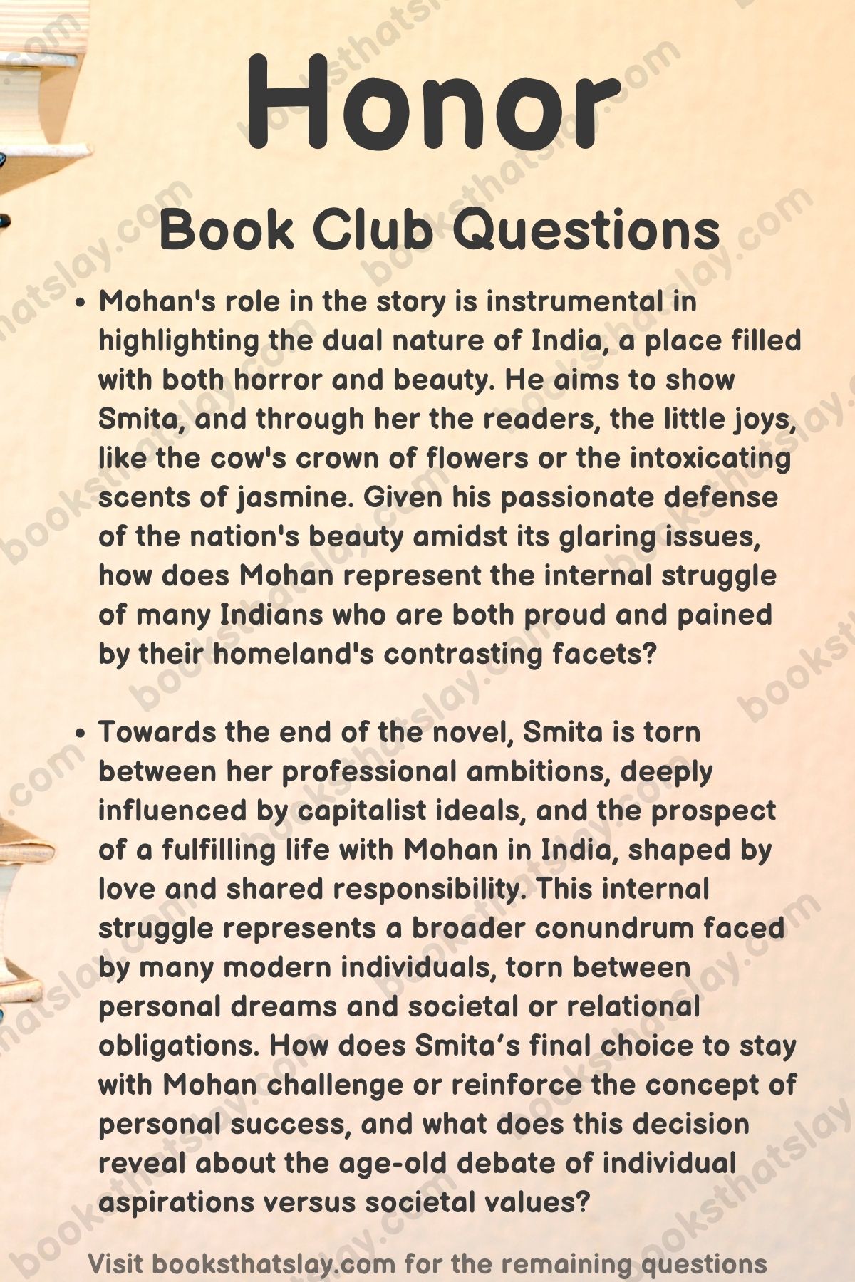 10 Book Club Questions for Honor by Thrity Umrigar