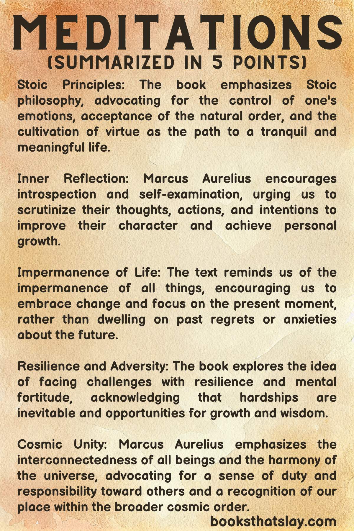 Meditations by Marcus Aurelius Book Summary
