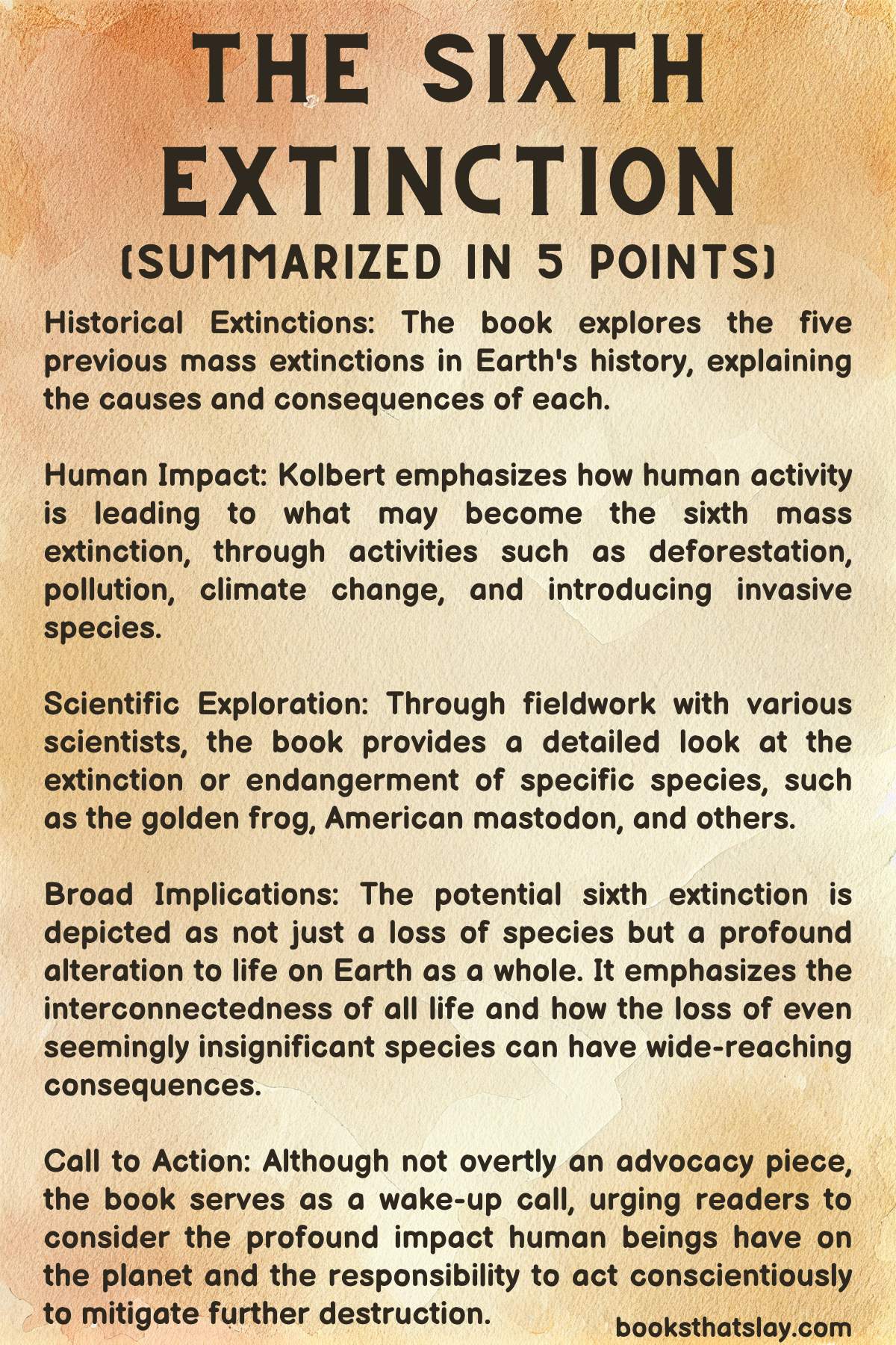 The Sixth Extinction Summary
