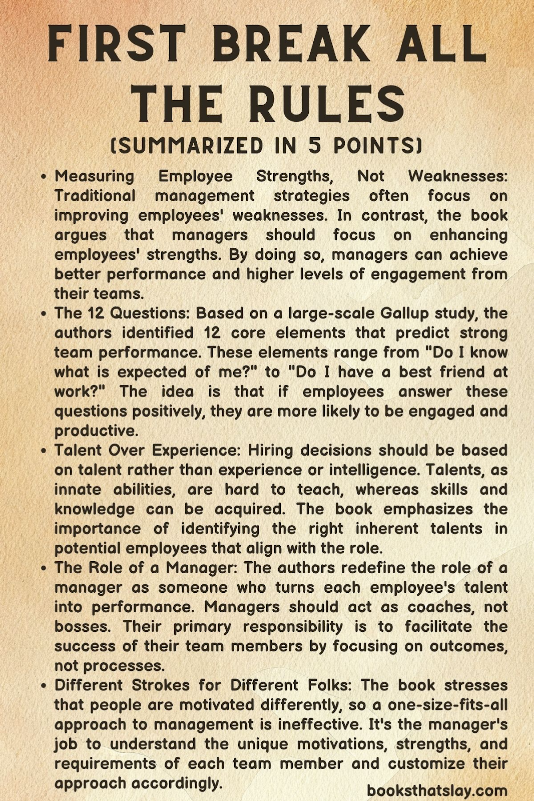 First Break All The Rules Summary