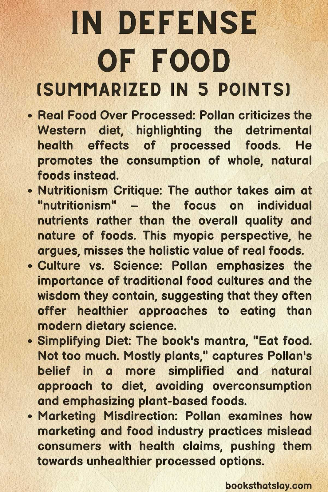 in defense of food summary