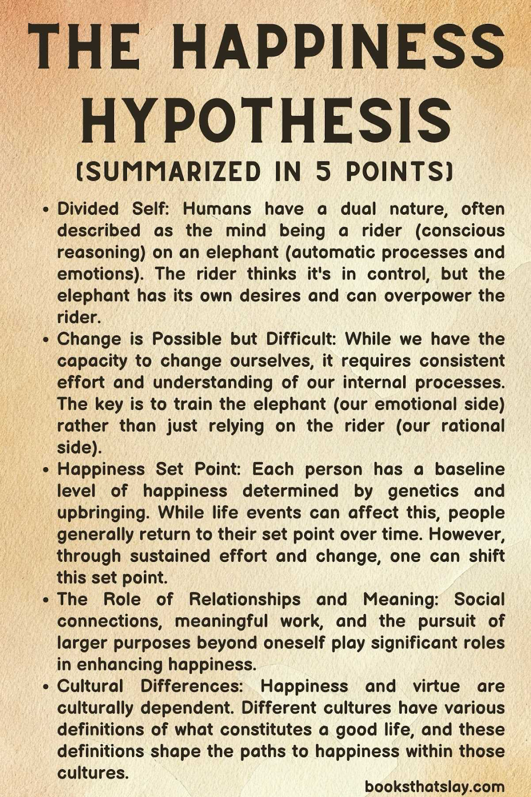 The Happiness Hypothesis Summary