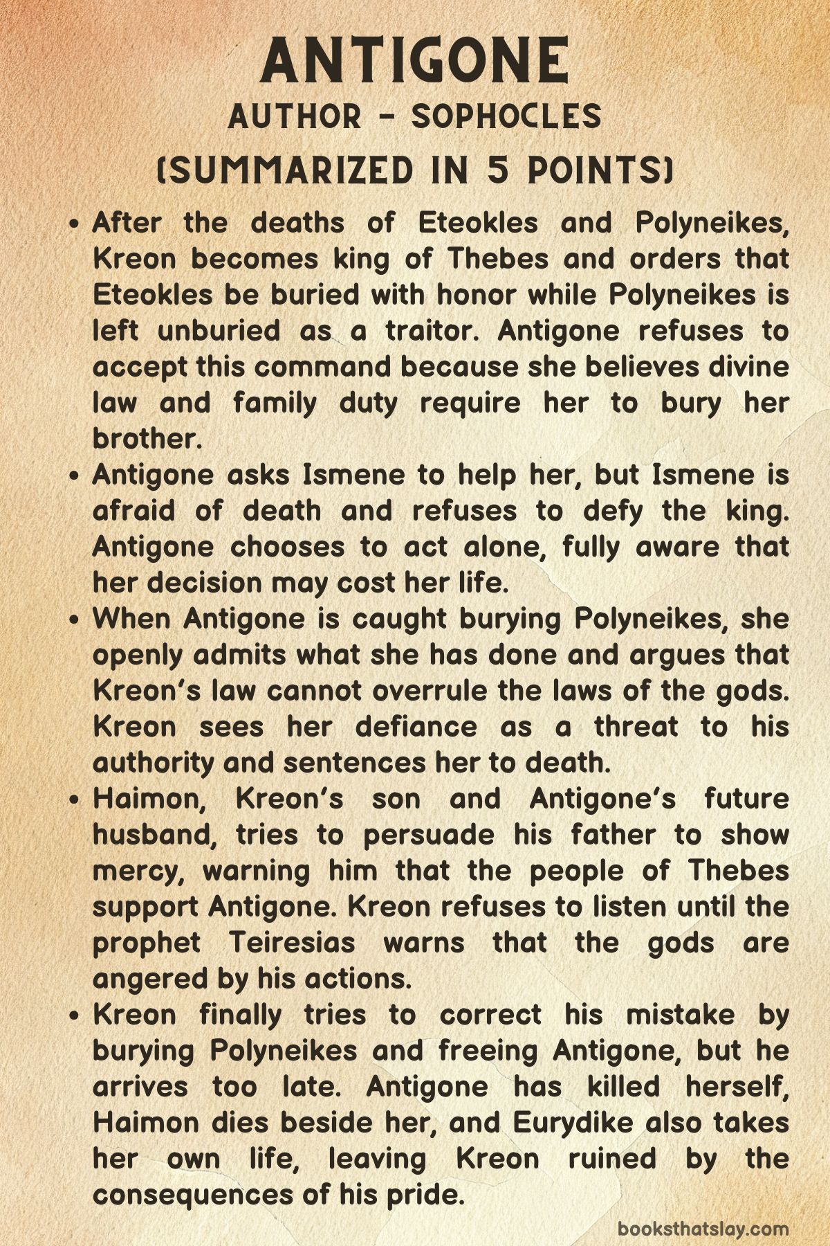 Antigone by Sophocles Summary