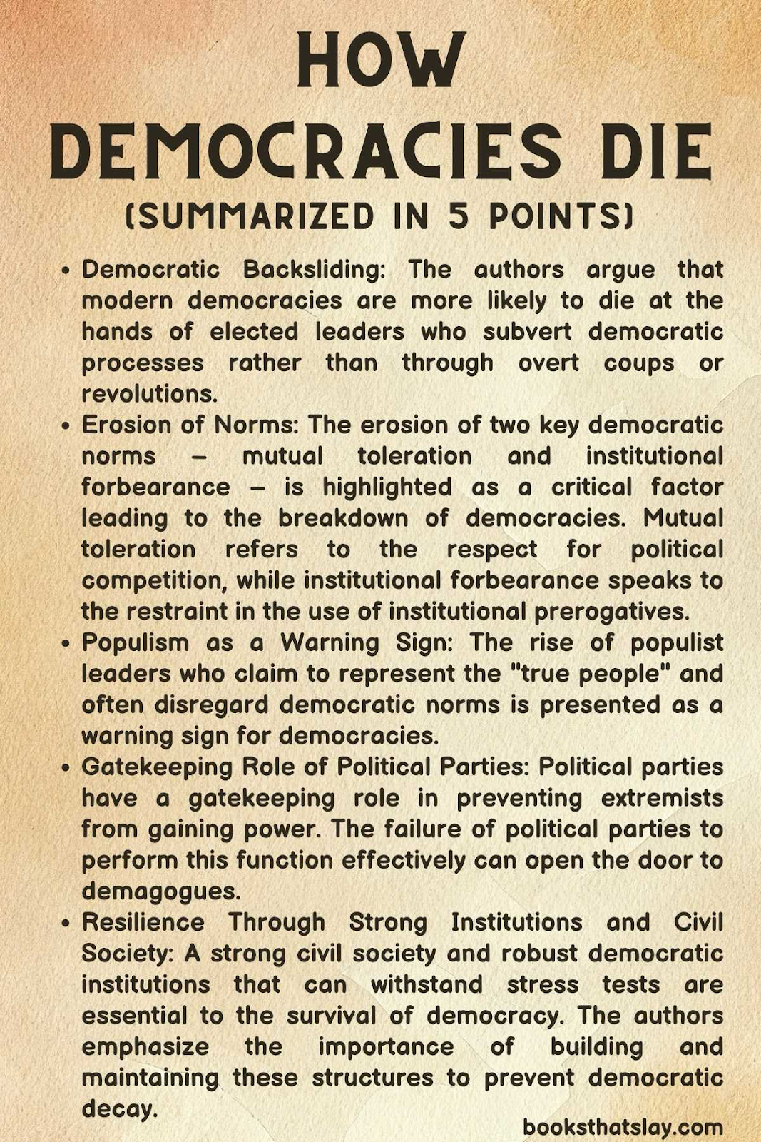 how democracies die summary