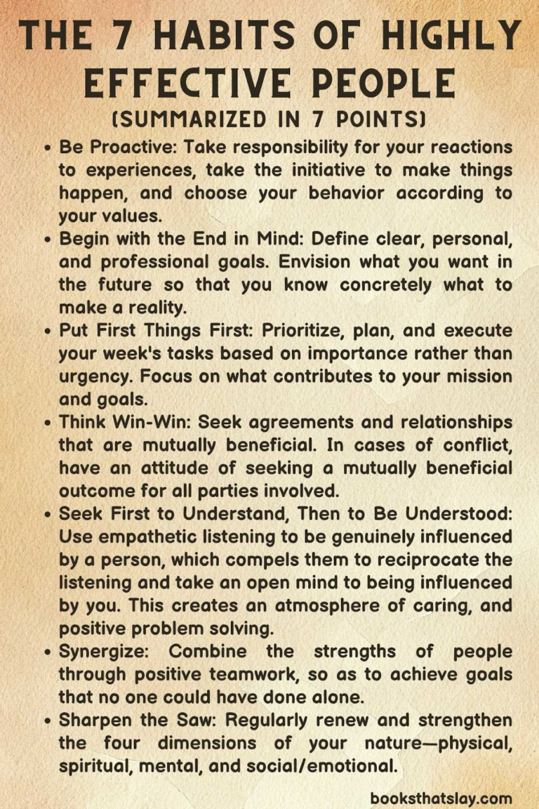 The 7 Habits of Highly Effective People Summary and Analysis