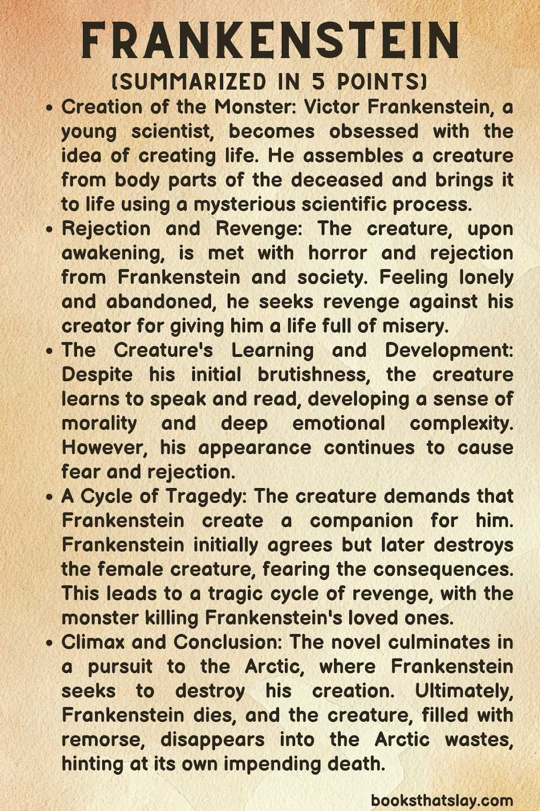 Frankenstein summary