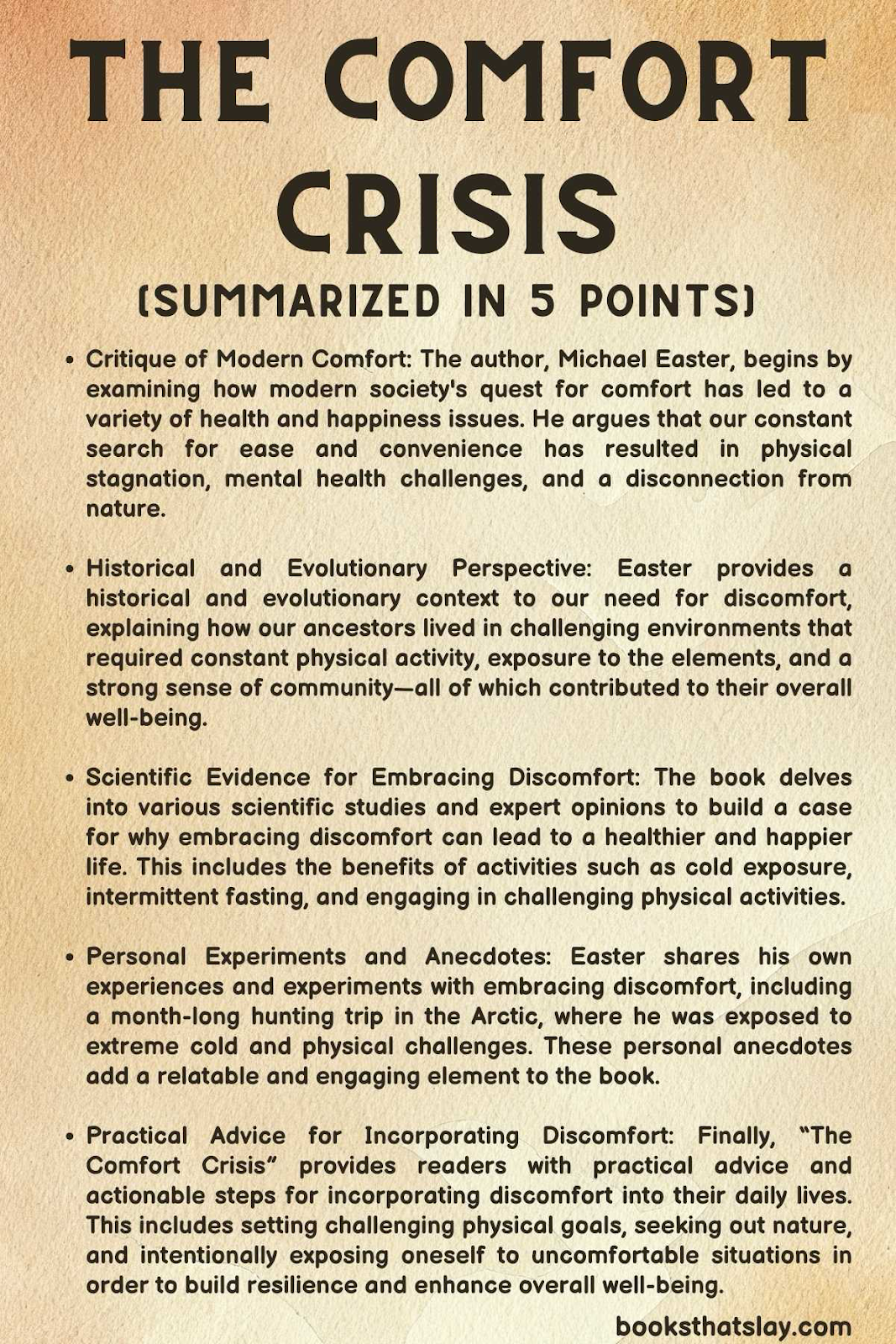 the comfort crisis summary