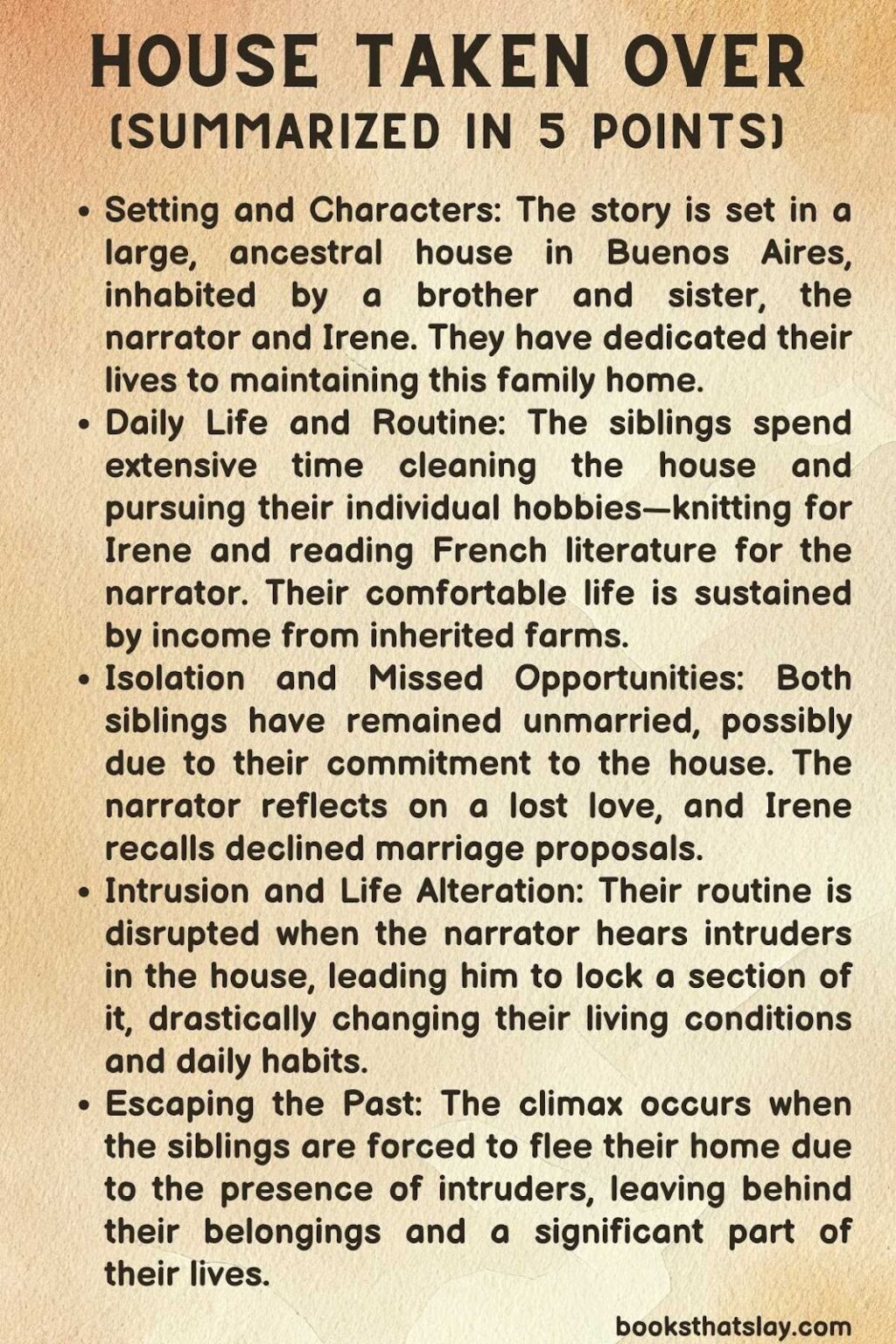 House Taken Over Summary and Key Themes