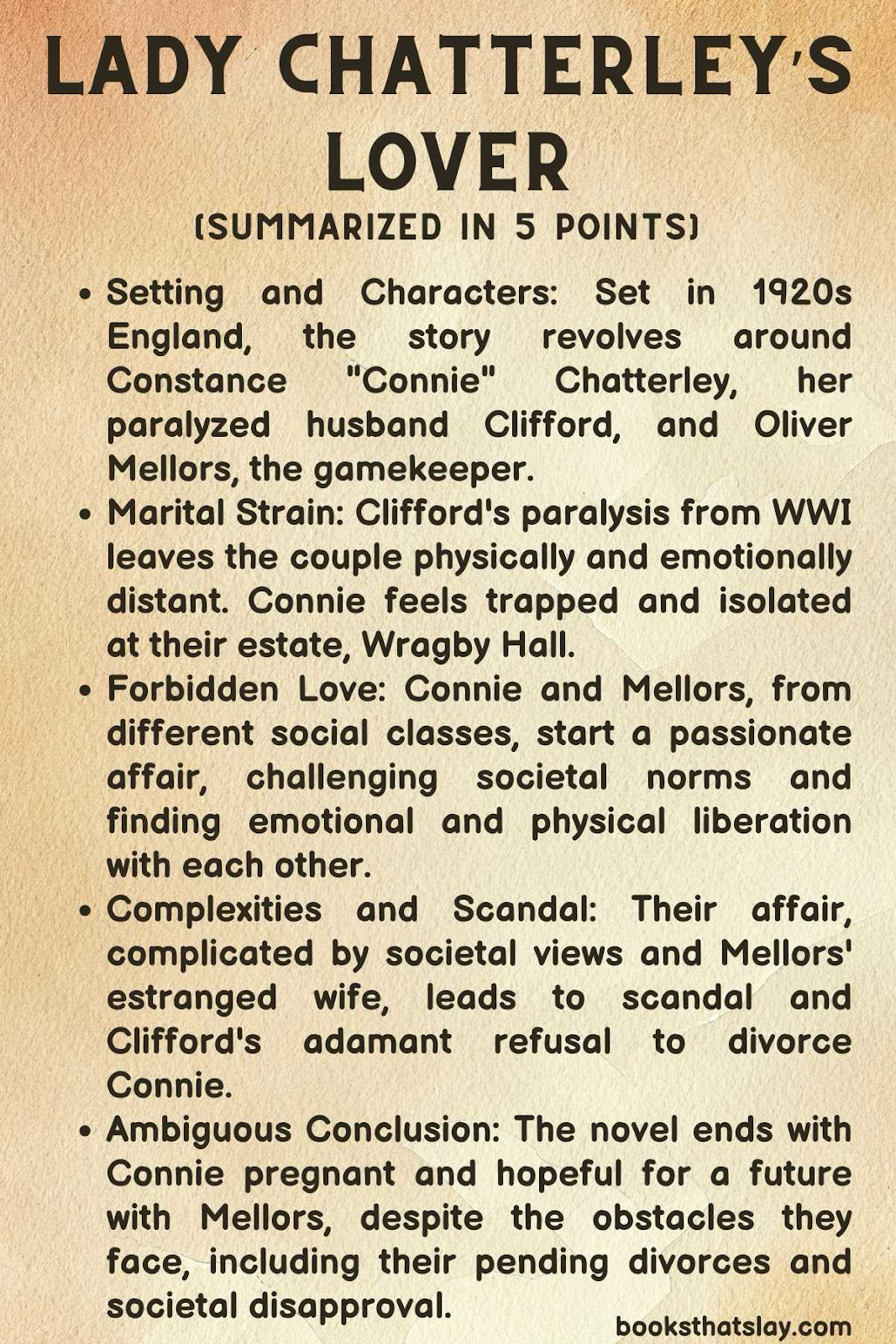 Lady Chatterley's Lover Summary and Key Themes