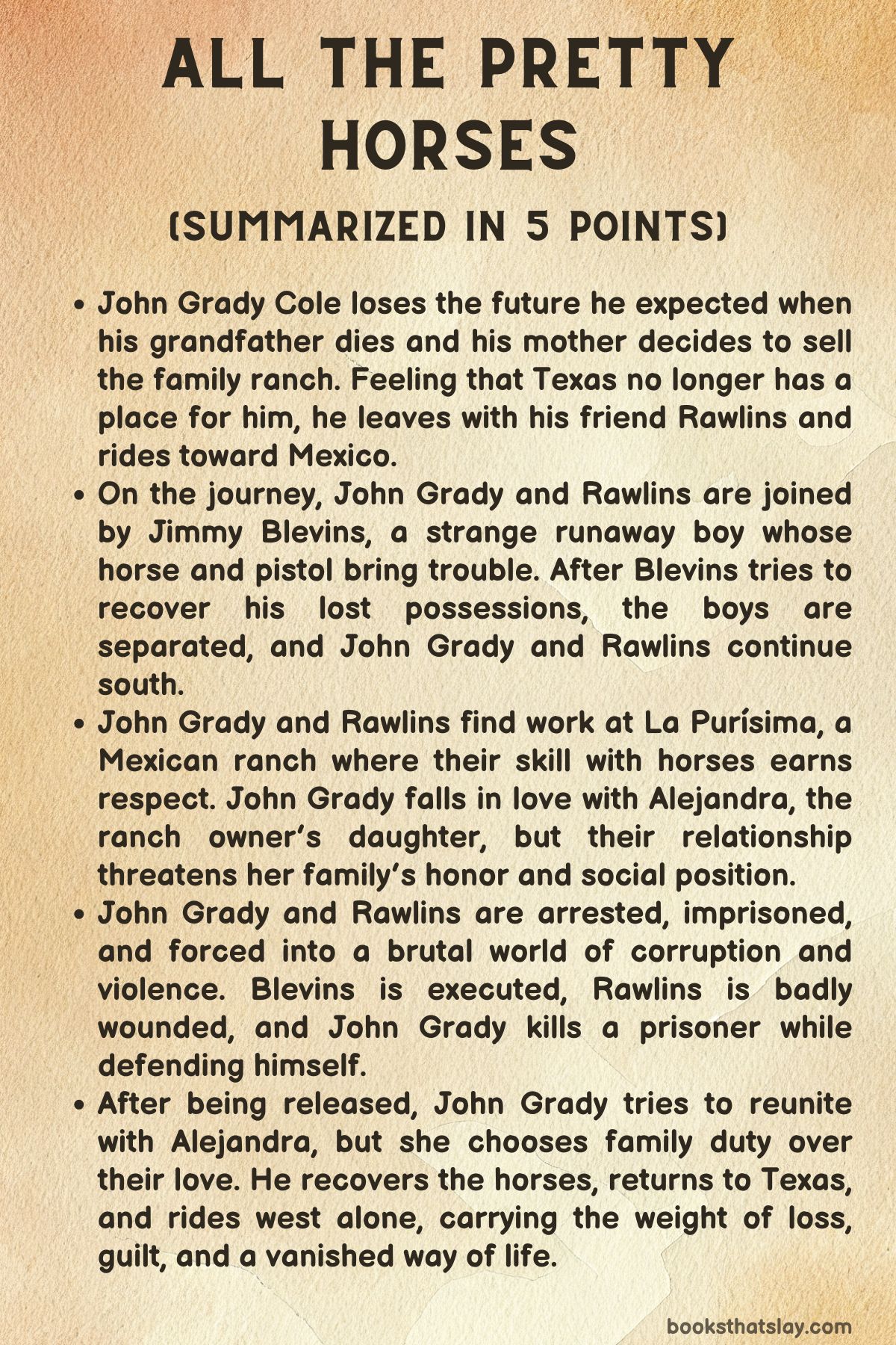 All The Pretty Horses Summary