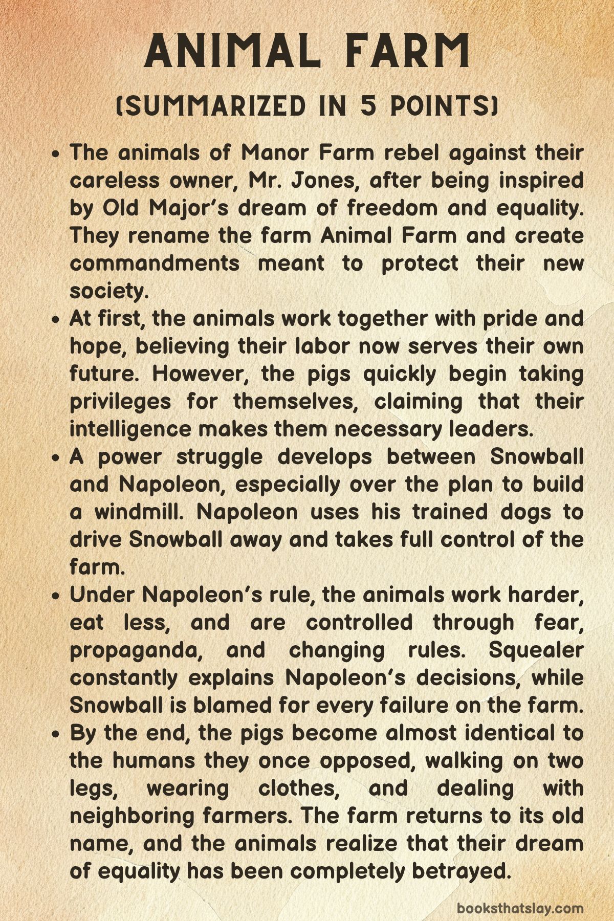 Animal Farm (Summarized in 5 Points)