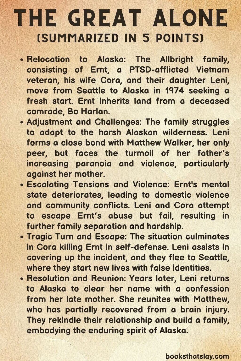 The Great Alone Summary, Characters and Themes