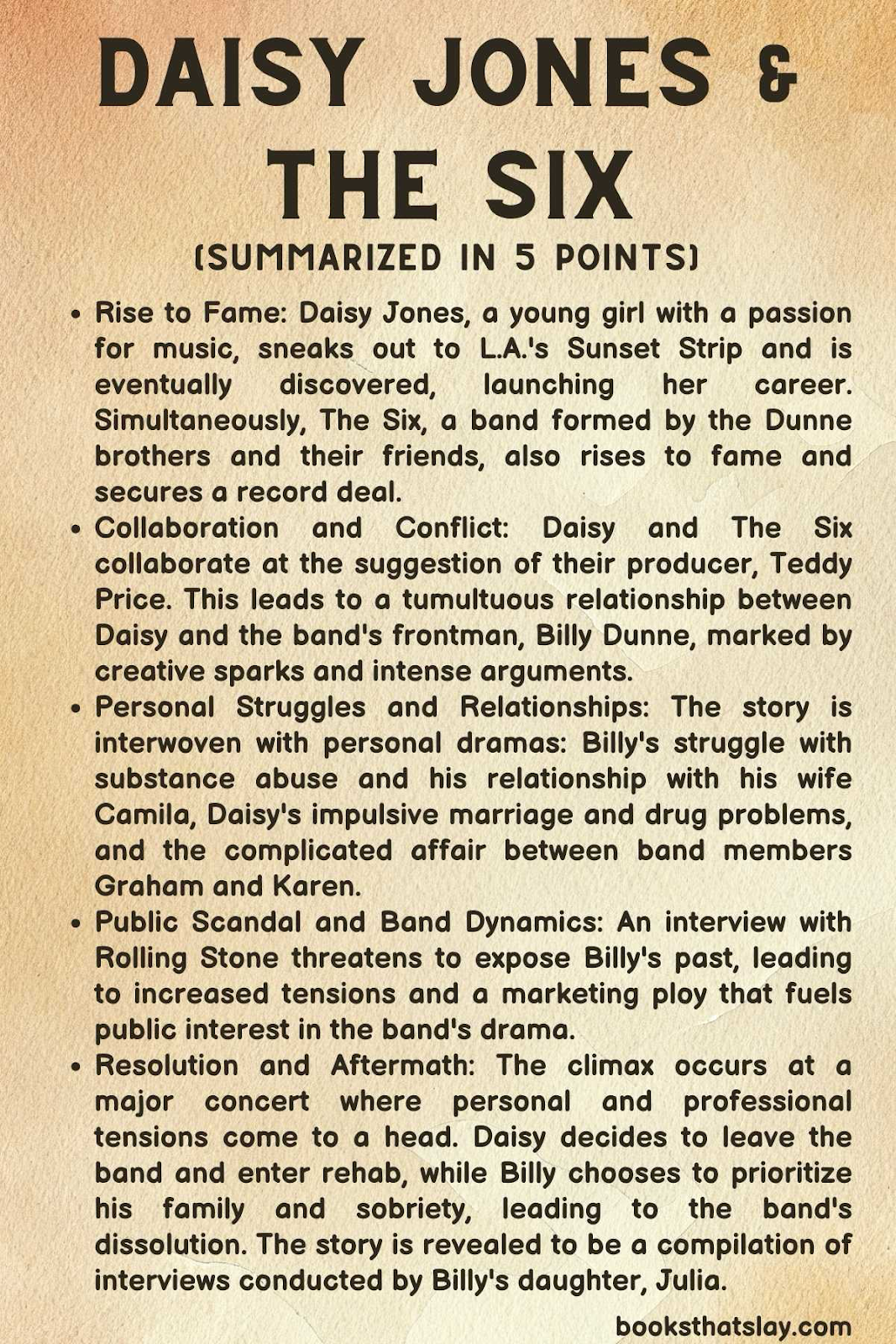 Daisy Jones  and the Six Summary