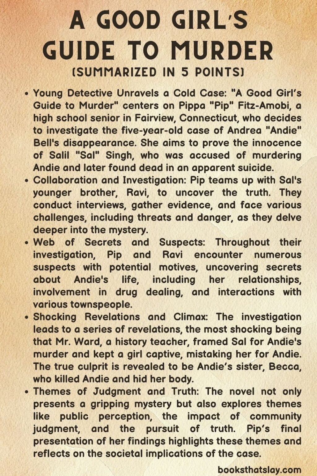 A Good Girl's Guide To Murder Summary, Characters and Themes