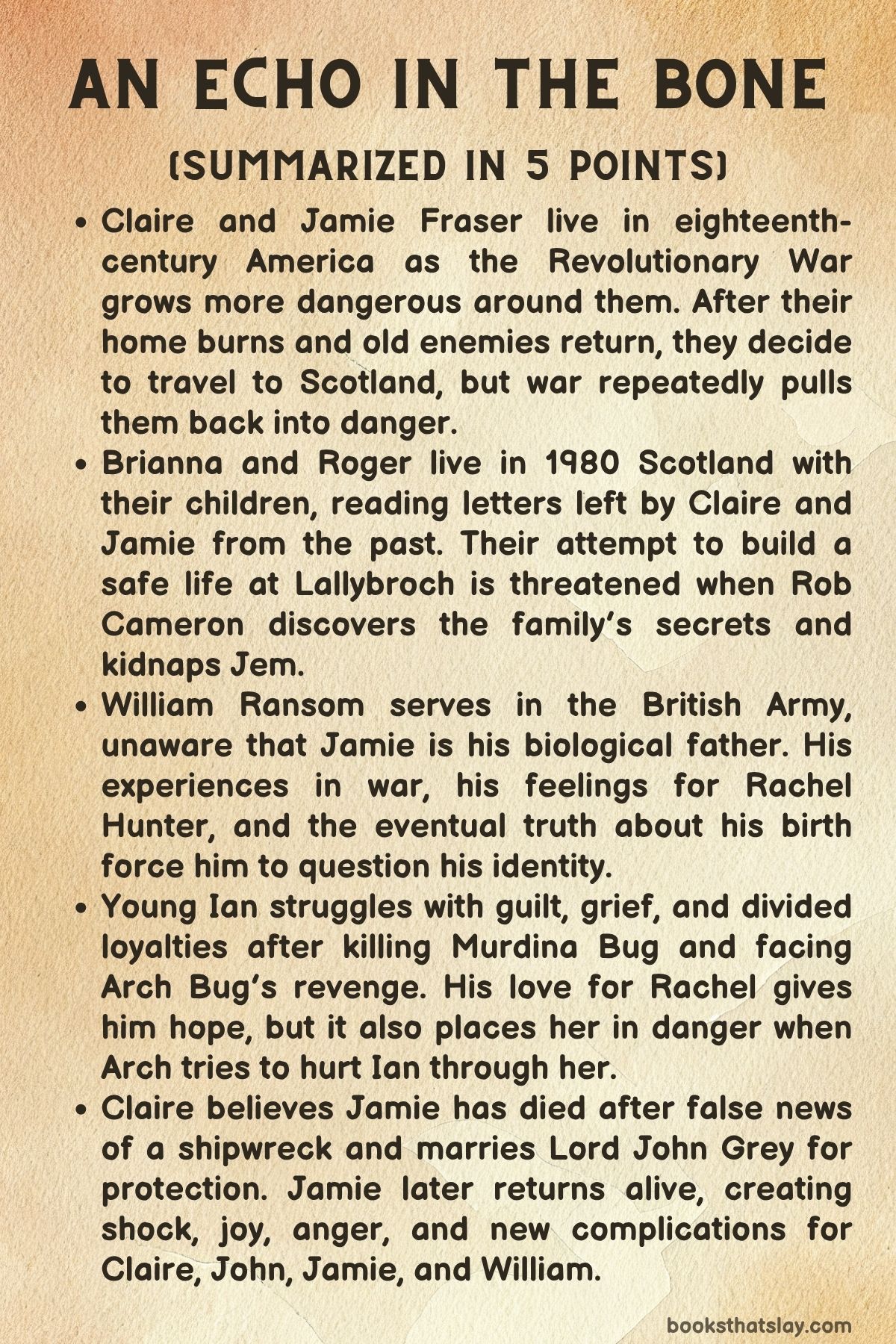 An Echo in the Bone Summary