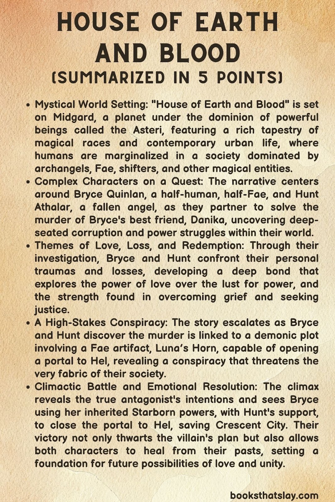 House of Earth and Blood Summary