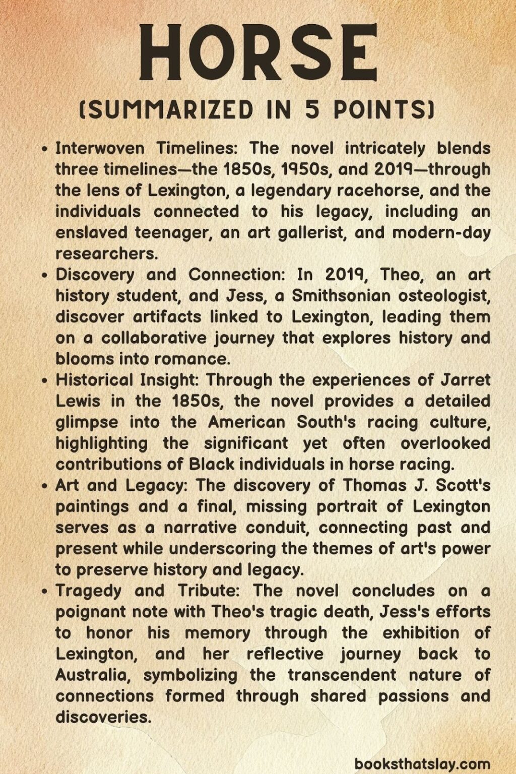 Horse Summary, Characters and Themes