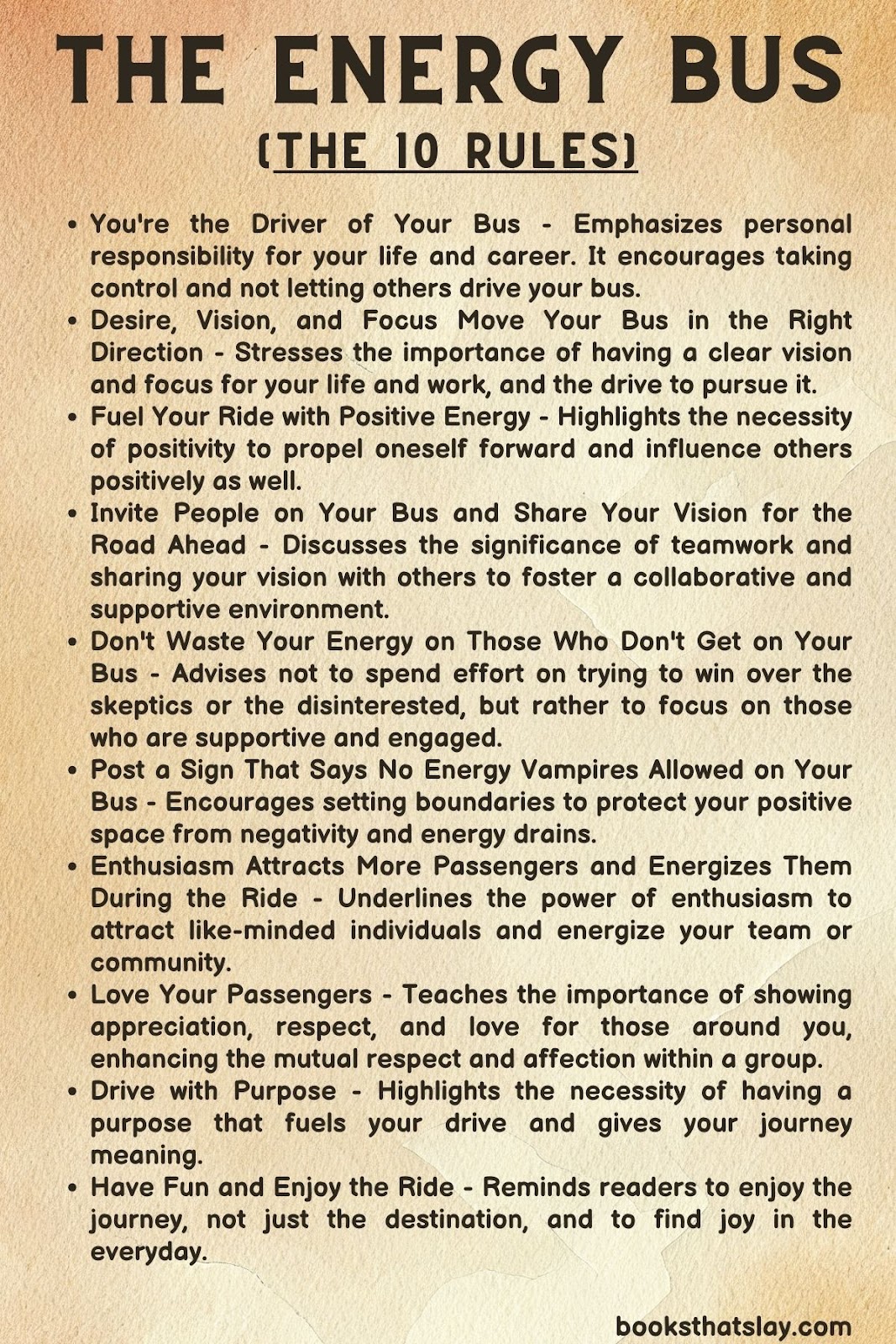 The Energy Bus 10 rules 