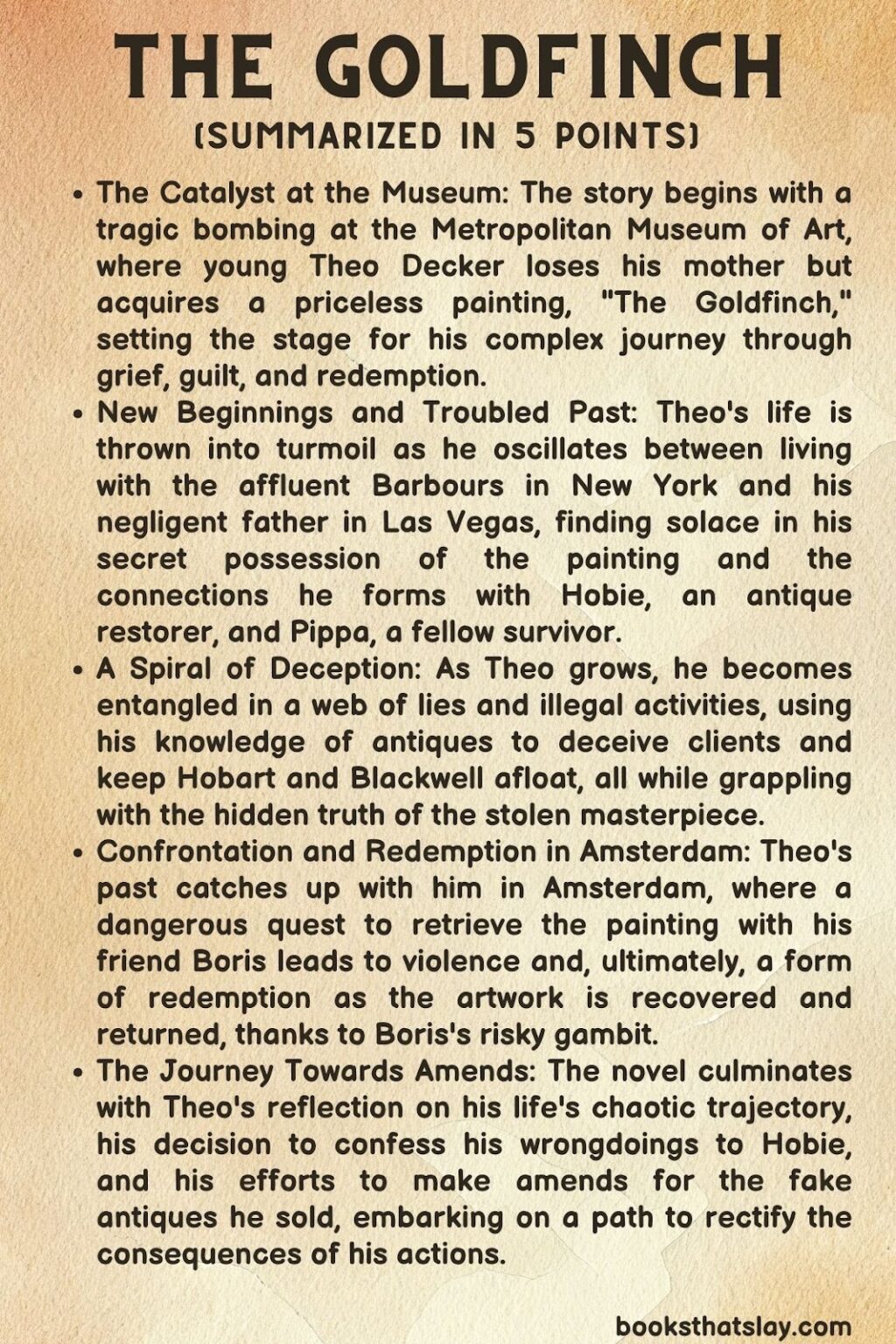 The Goldfinch Summary, Characters and Themes