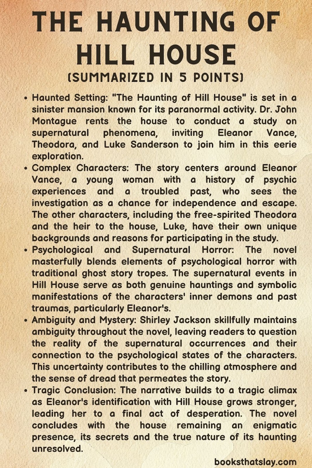 The Haunting Of Hill House Summary