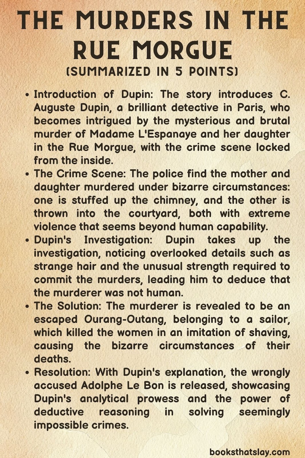 The Murders in the Rue Morgue Summary