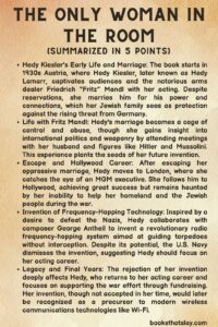 The Only Woman in the Room Summary, Characters and Themes