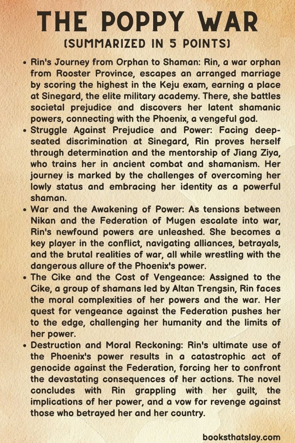 The poppy war summary characters and themes