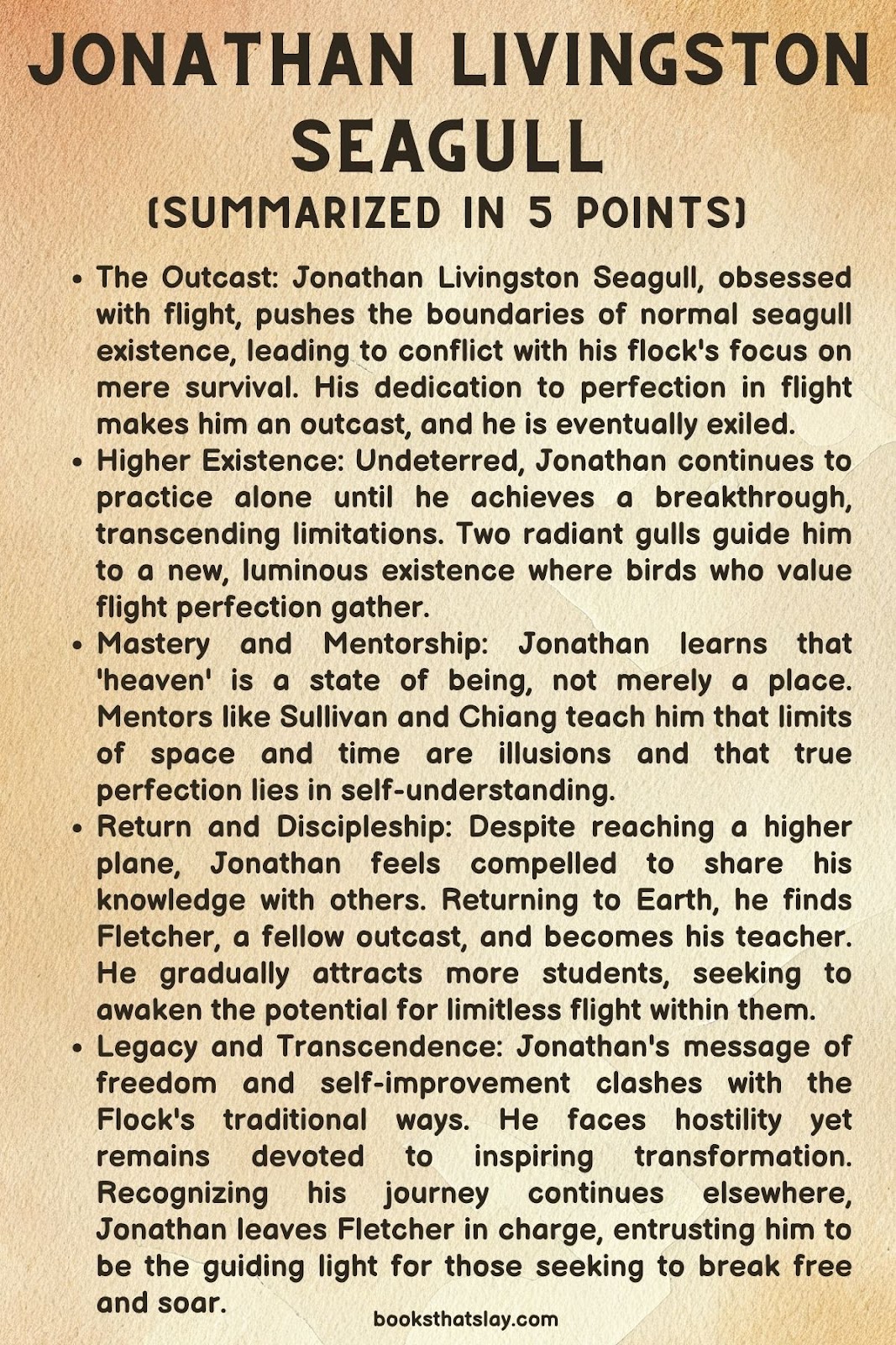 Jonathan Livingston Seagull Summary, Characters and Themes