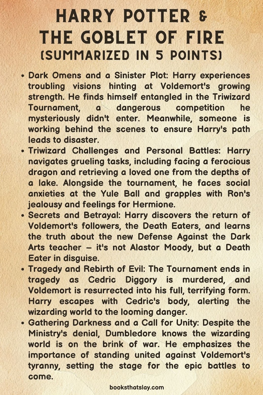 Harry Potter and The Goblet of Fire Summary, Characters and Themes