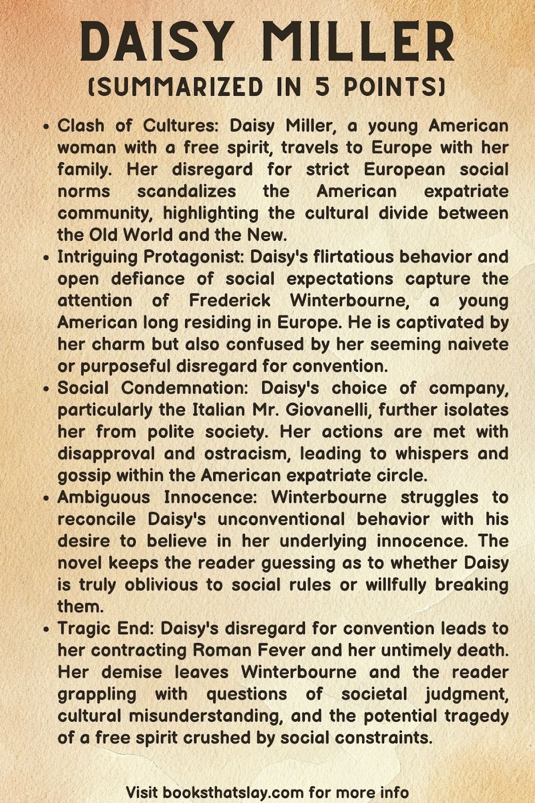 Daisy Miller Summary, Characters and Themes