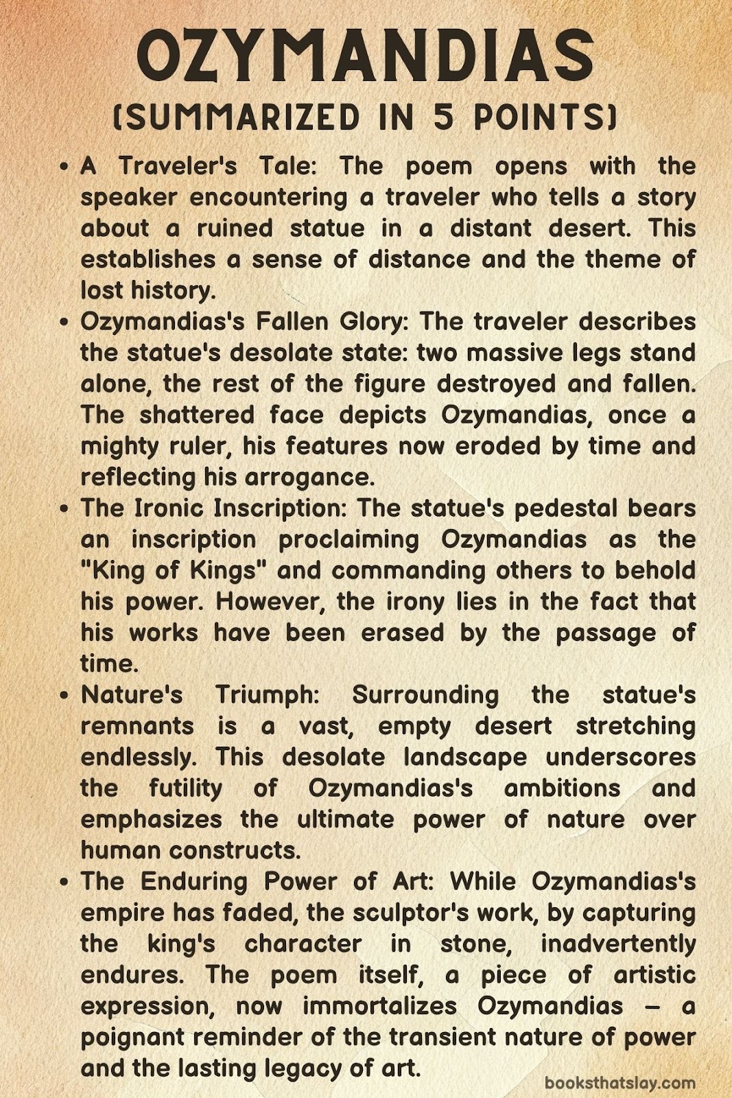 Ozymandias Summary, Analysis and Themes