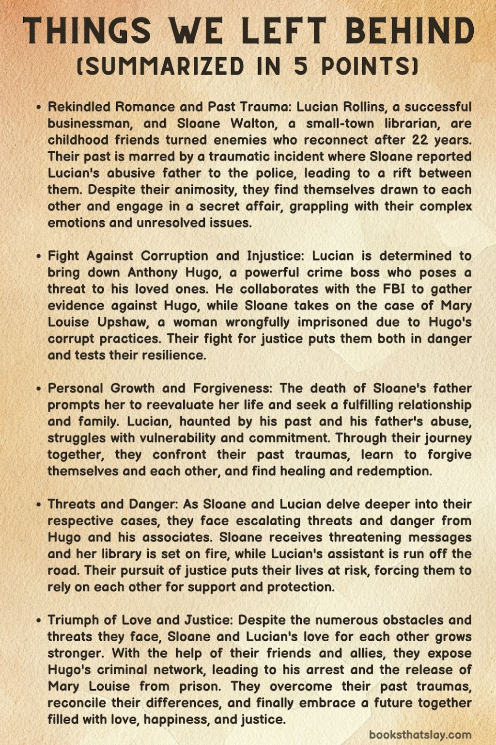 Things We Left Behind Summary, Characters and Themes