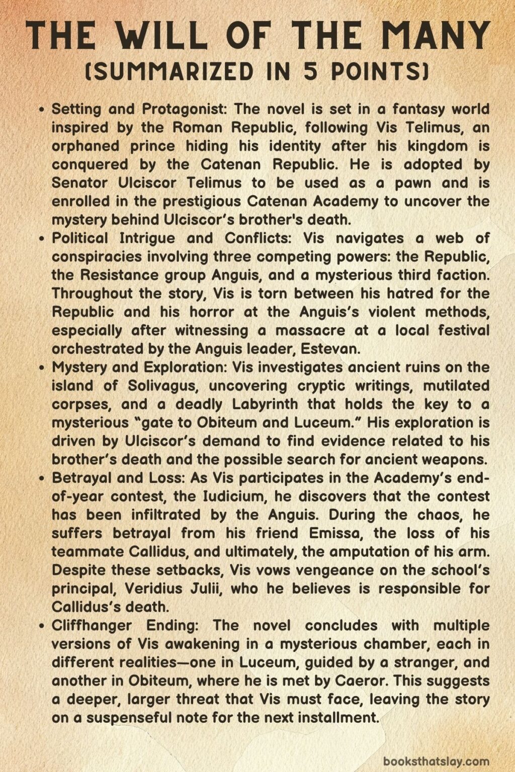 The Will of the Many Summary, Characters and Themes
