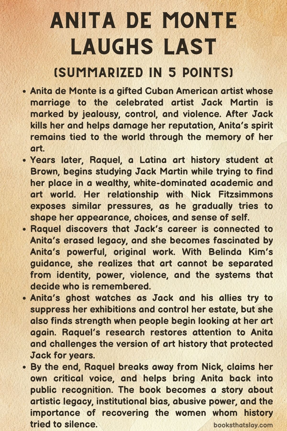 Anita de Monte Laughs Last Summary