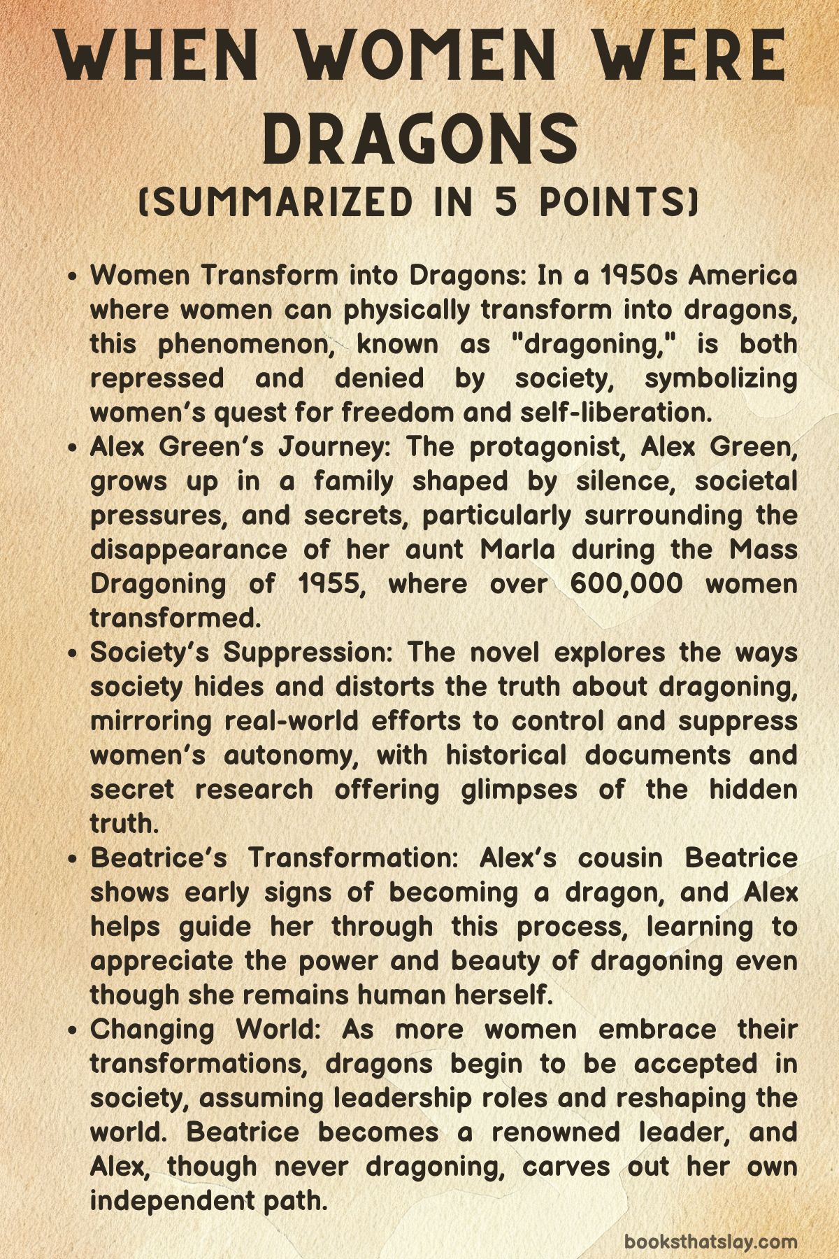 When Women Were Dragons Summary