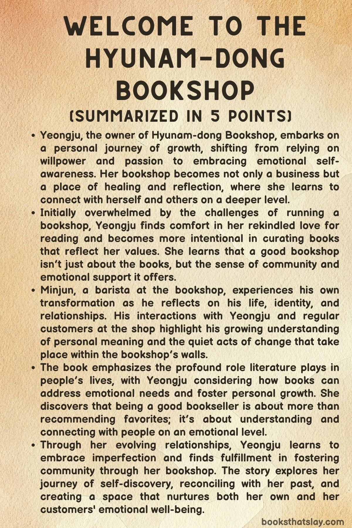 Welcome to the Hyunam-dong Bookshop Summary