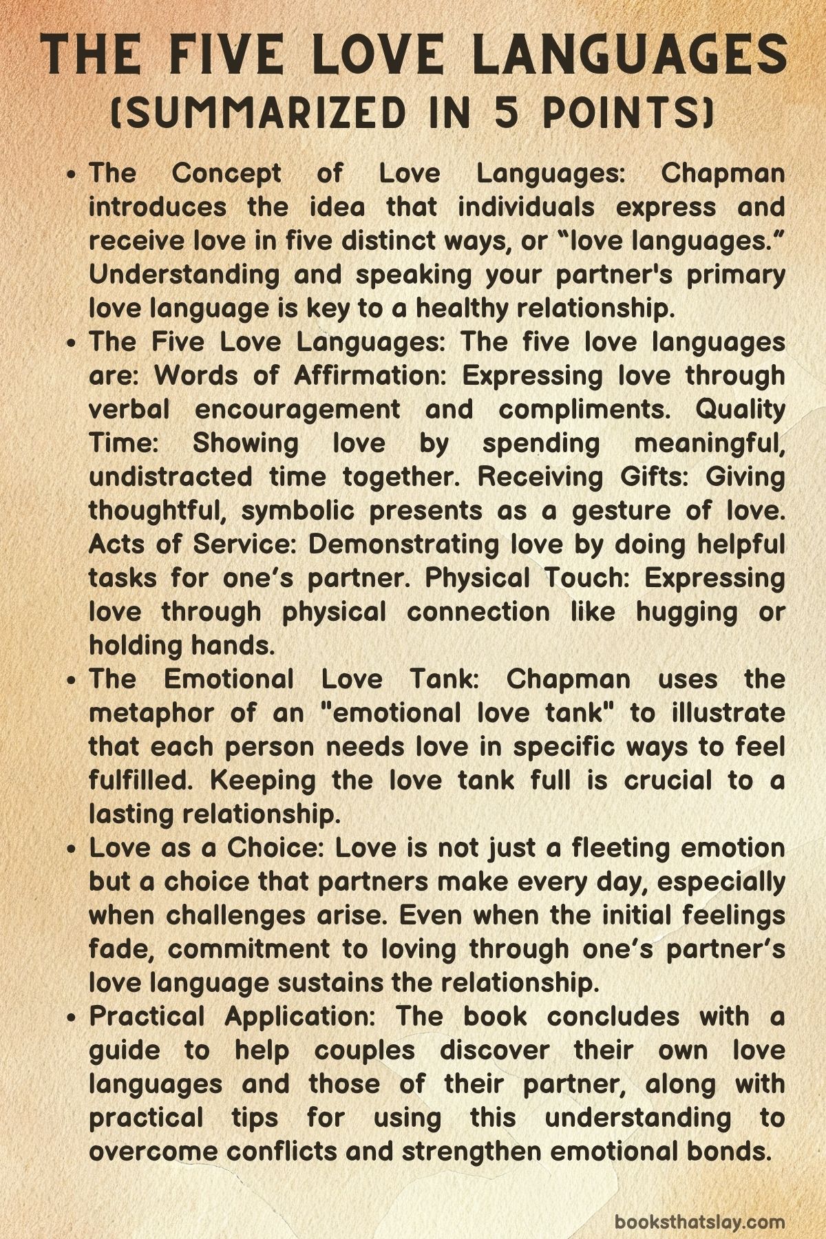 The 5 Love Languages: The Secret to Love that Lasts Summary and Analysis