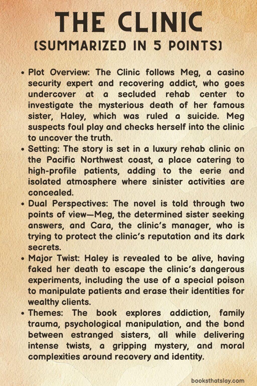 The Clinic by Cate Quinn Summary, Characters and Themes