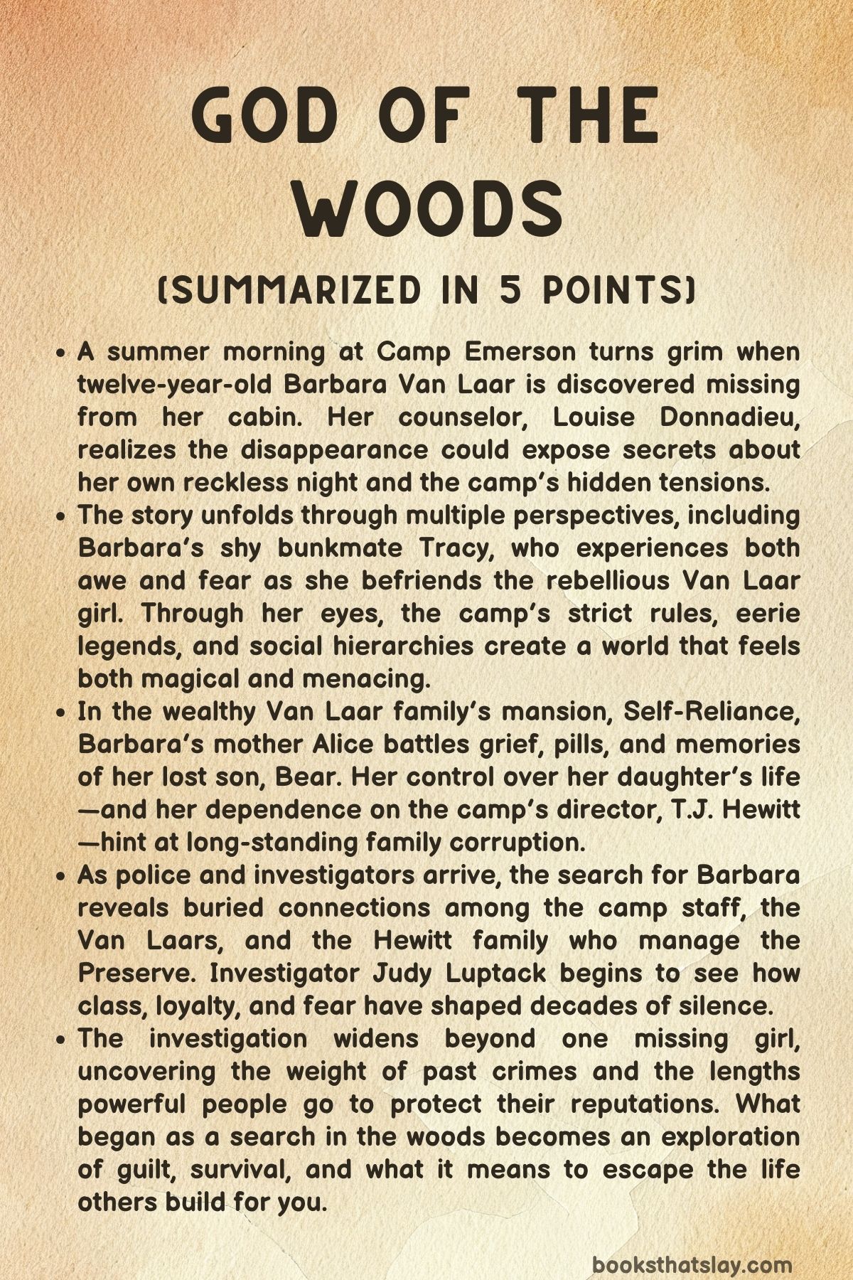 The God of the Woods Summary, Characters and Themes