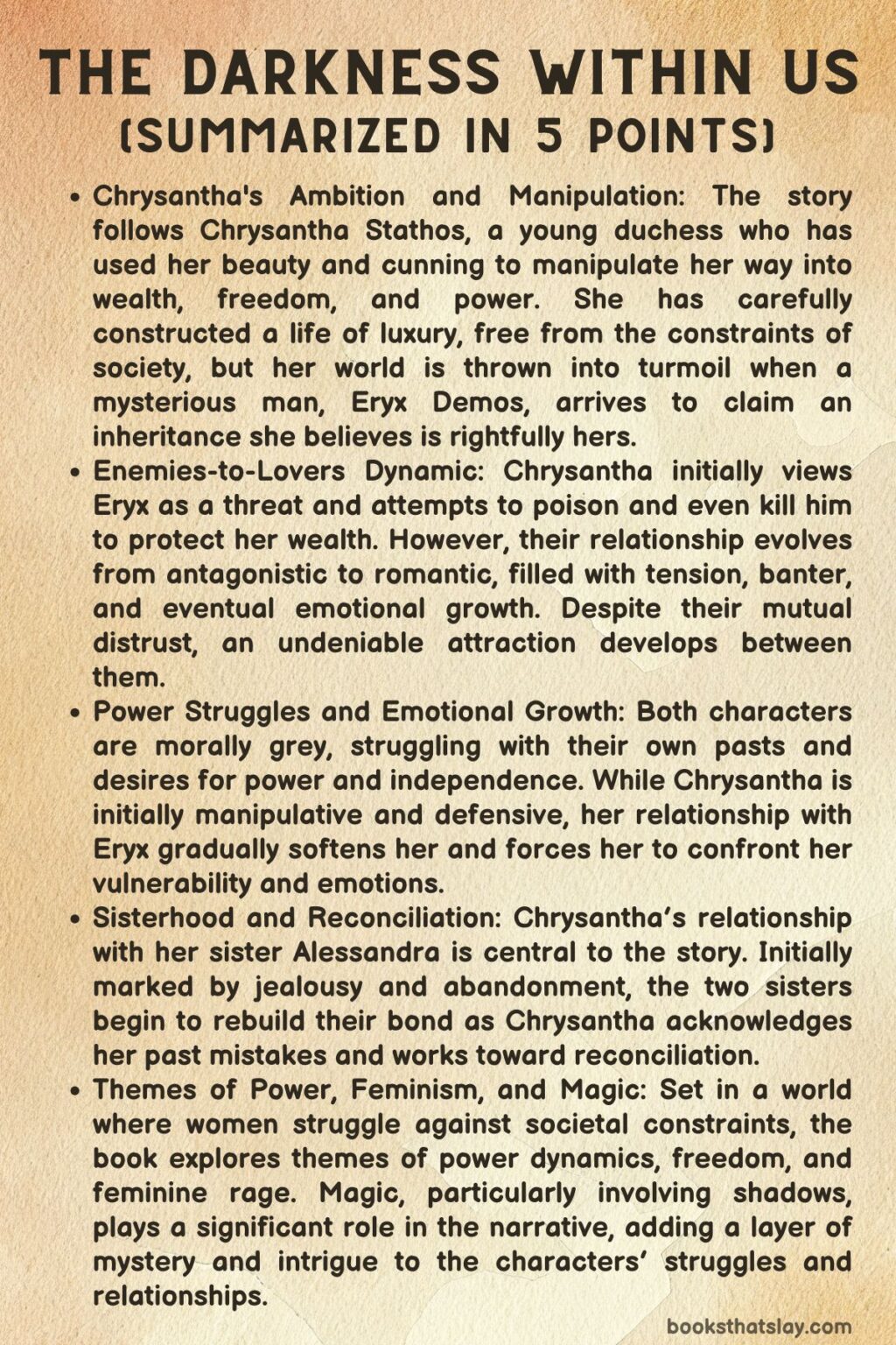 The Darkness Within Us Summary, Characters and Themes