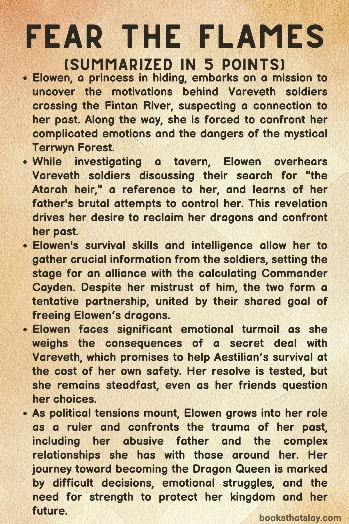 Fear the Flames Summary, Characters and Themes